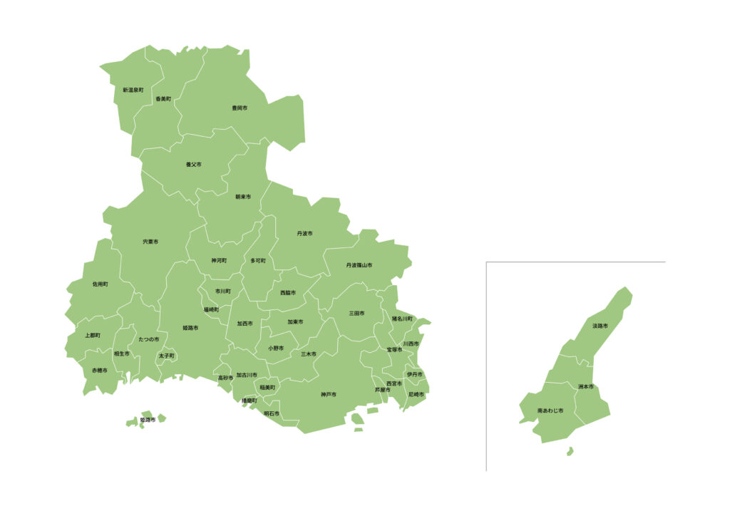 兵庫県探偵調査対応地域マップ
