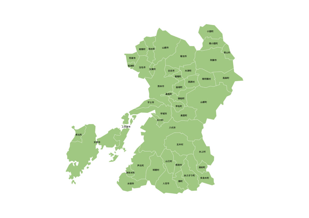 熊本県探偵調査対応エリア