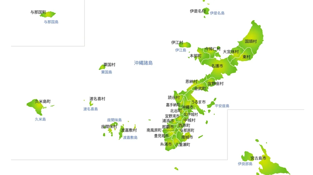沖縄県での探偵調査対応マップ