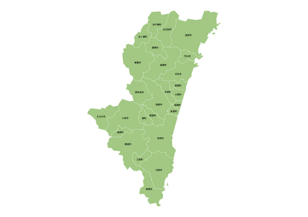 宮崎県探偵調査対応エリア