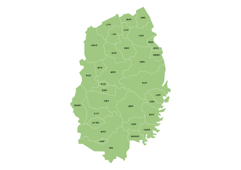 岩手県での探偵調査対応マップ