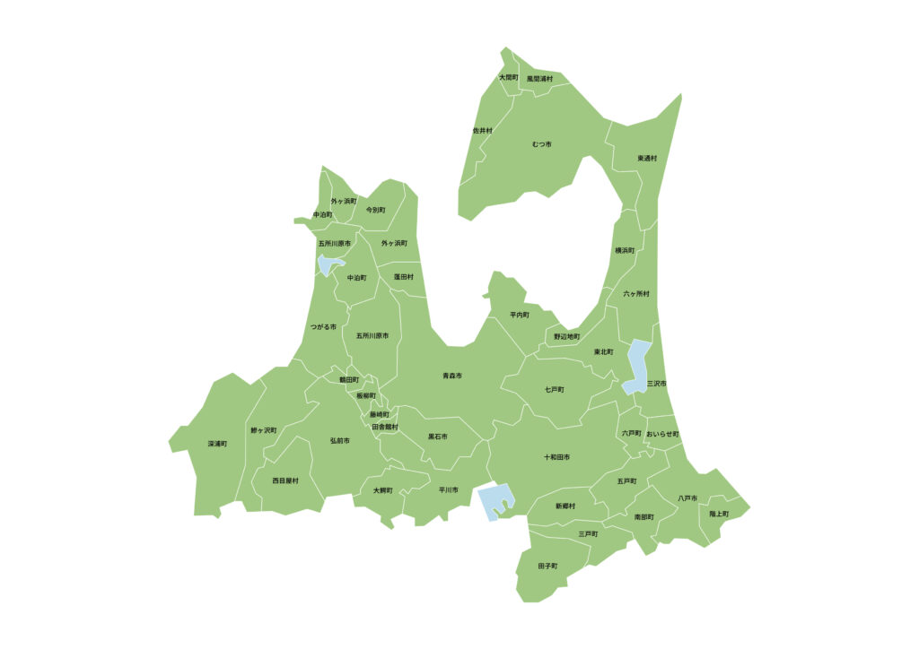 青森県での探偵調査対応マップ