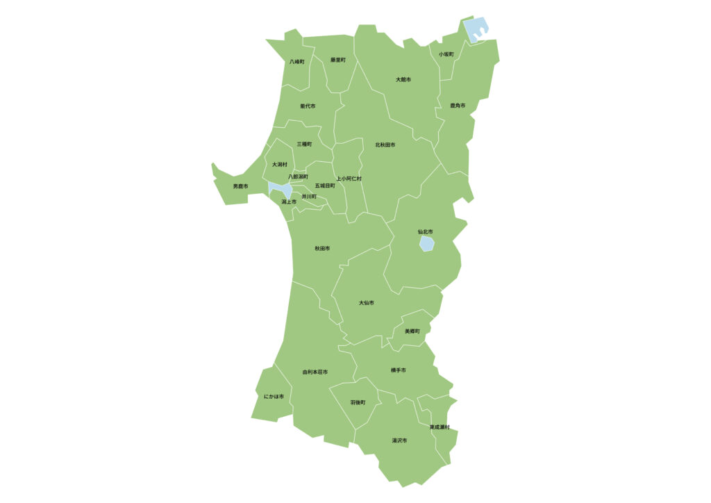 秋田県での探偵調査対応マップ