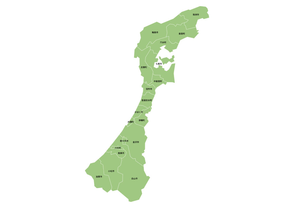 石川県での探偵調査対応マップ