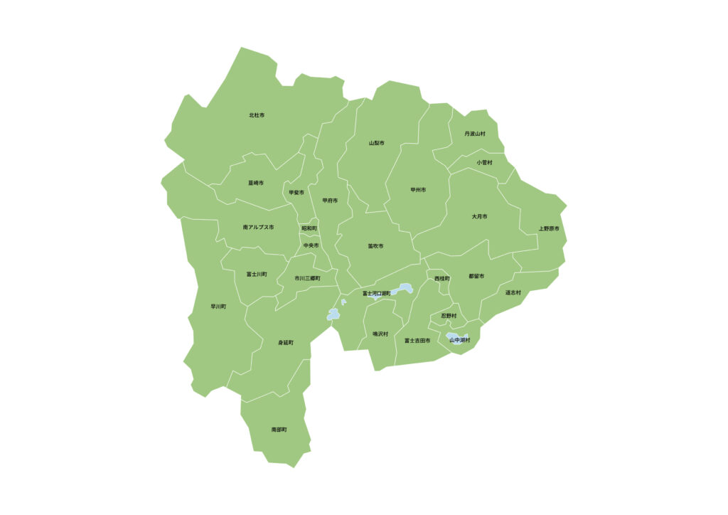山梨県での探偵調査対応マップ