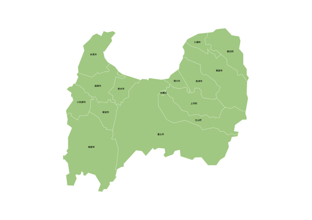 富山県での探偵調査対応マップ
