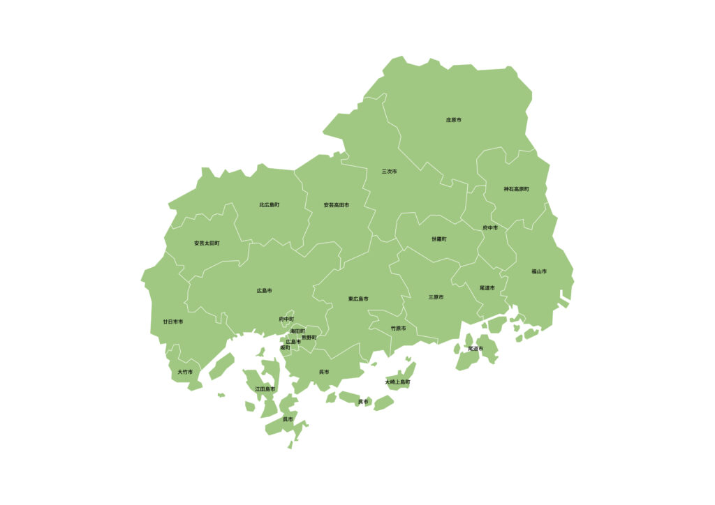 広島県での探偵調査対応マップ