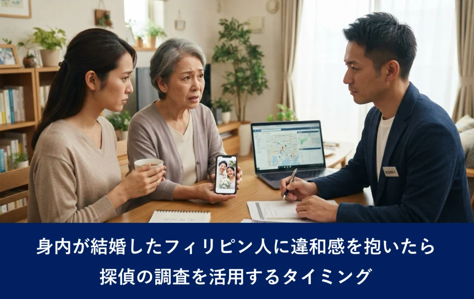 身内が結婚したフィリピン人に違和感を抱いたら｜探偵の調査を活用するタイミング